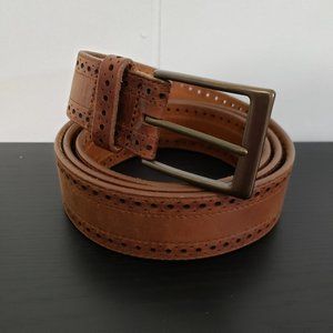 Allen Edmonds Leather Belt, 44/112, Walnut, Brass